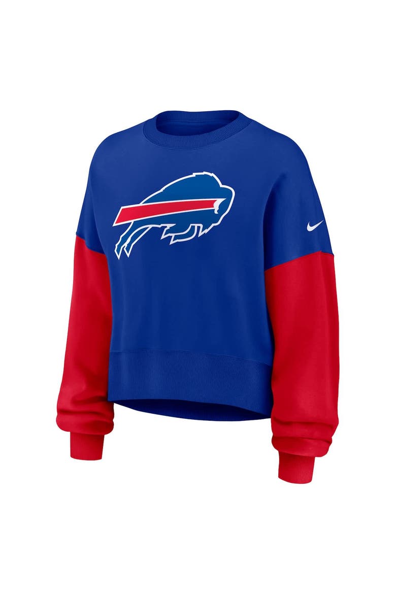 Women's Nike Royal Buffalo Bills Oversized Color-Block Pullover Sweatshirt, Alternate, color, Royal