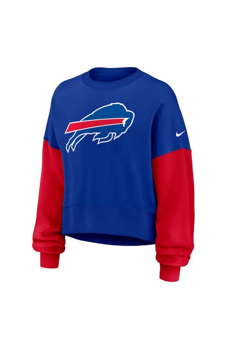 Nike Women's Nike Royal Buffalo Bills Oversized Color-Block Pullover Sweatshirt, Alternate, color, Royal
