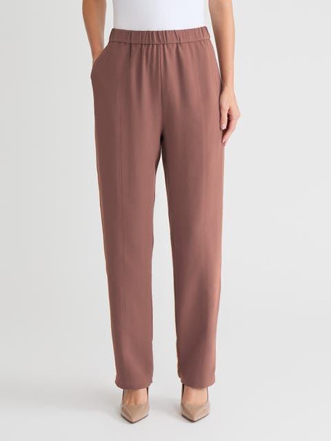 Nora Straight Leg Crepe de Chine Pant