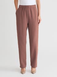 Misook Nora Straight Leg Crepe de Chine Pant