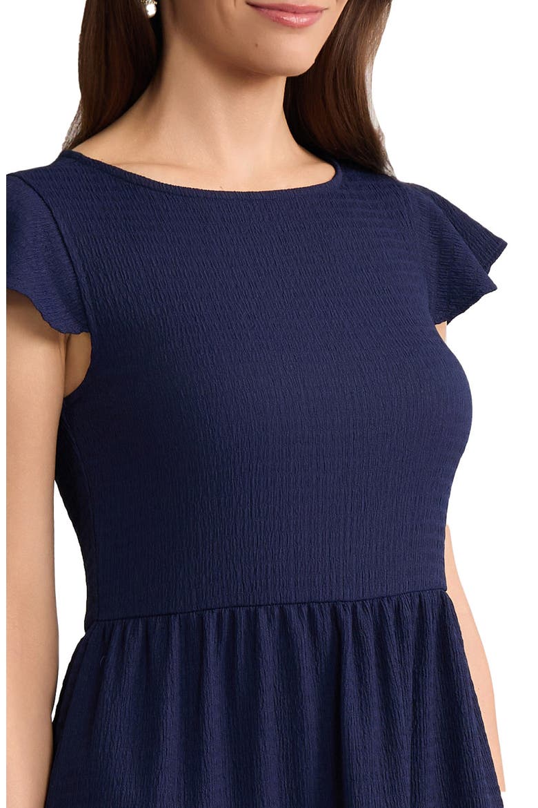 Flutter Sleeve Midi Dress, Alternate, color, PACIFIC NAVY