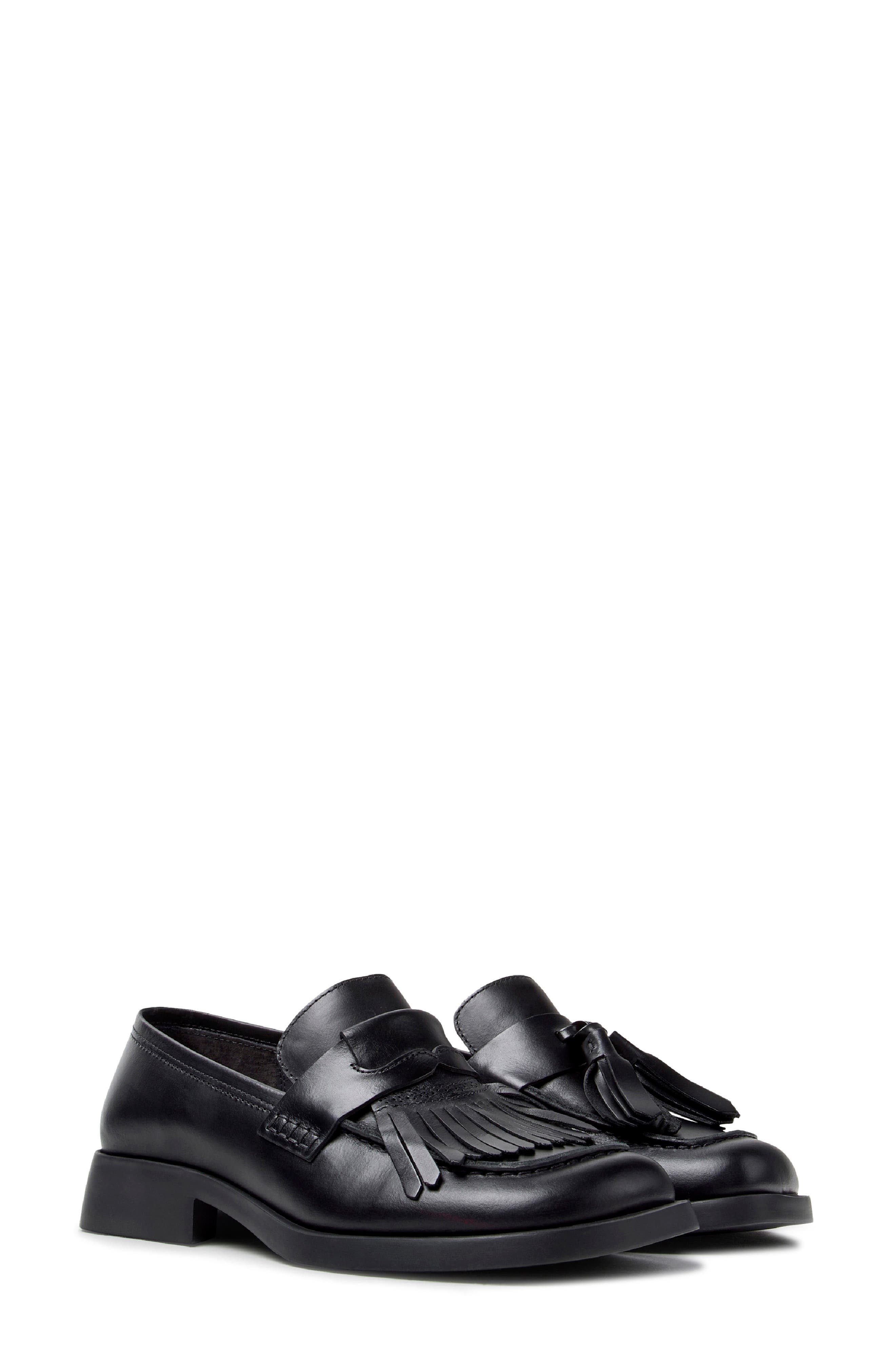 Donna Twins Mismatch Loafer, Alternate, color, BLACK