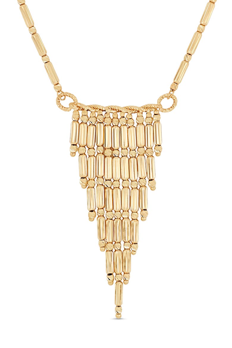 14K Gold Beaded Fringe Chain Necklace, Alternate, color, 14K YELLOW GOLD