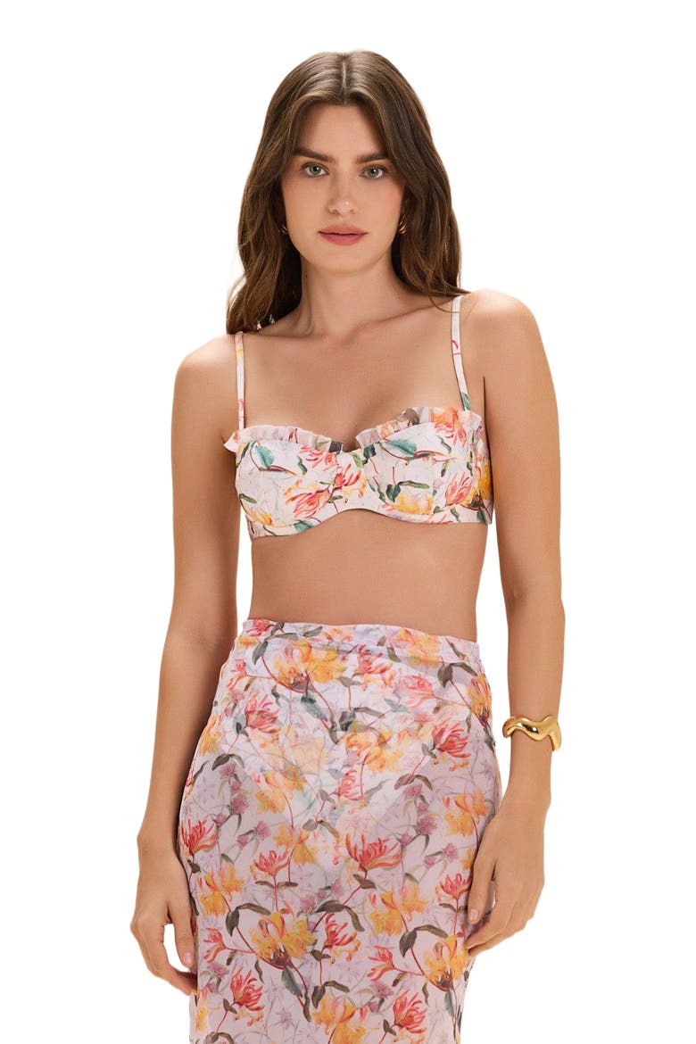 Honey Flower Underwire Bikini Top, Main, color, OFF WHITE