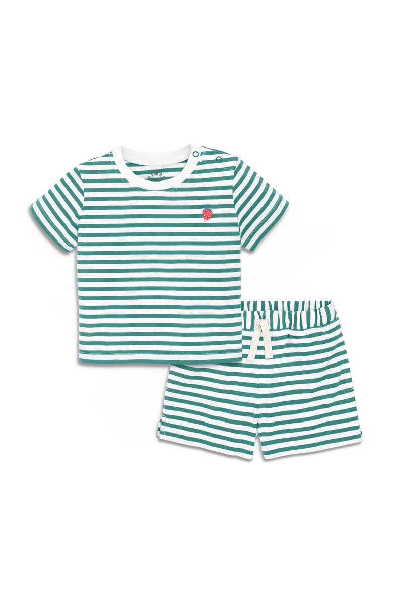 Primary Baby Stripe Embroidered Set, Alternate, color, Sunwashed Teal White Stripe