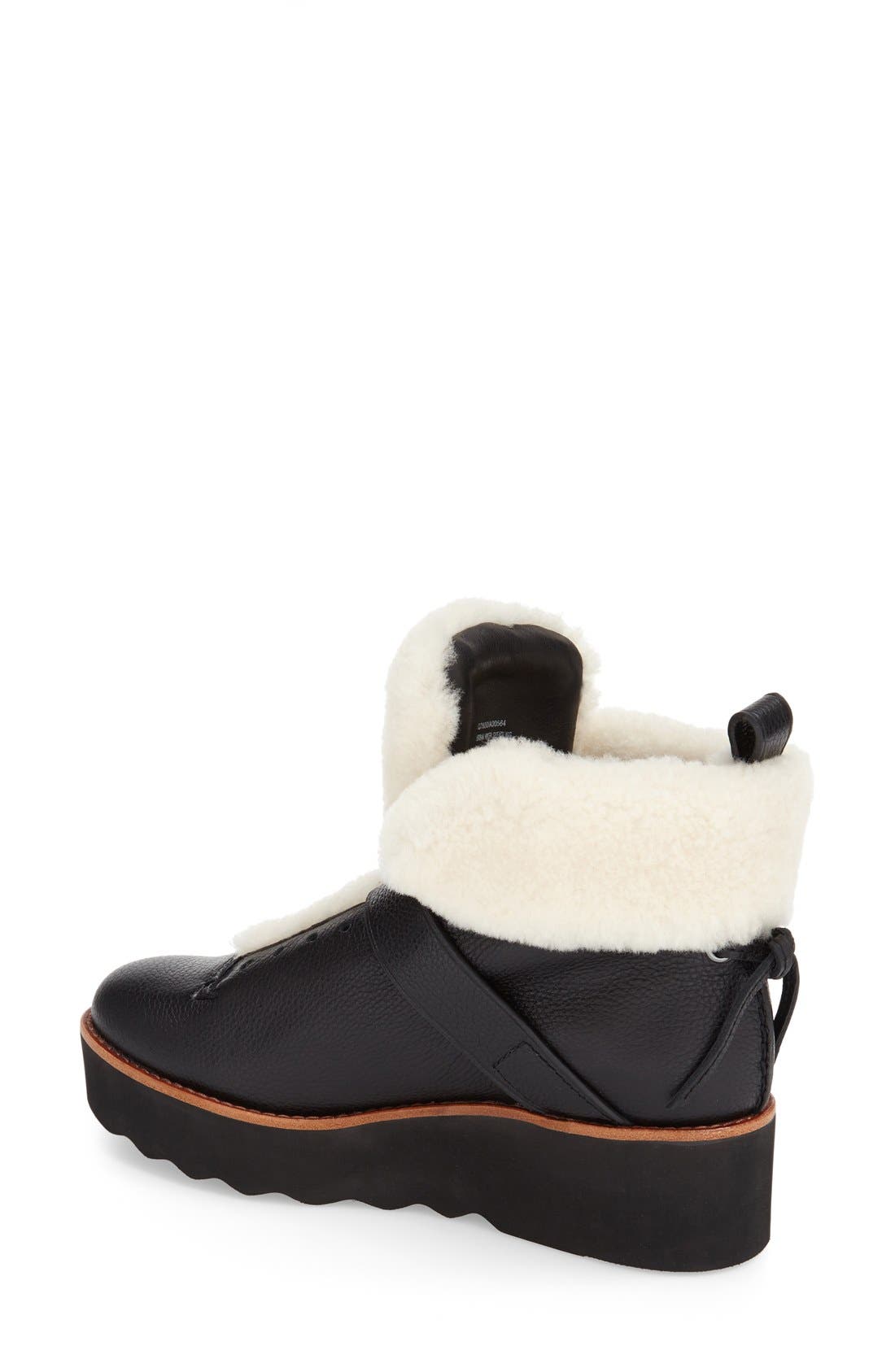 'Urban Hiker' Genuine Shearling Boot, Alternate, color, BLACK/ NATURAL