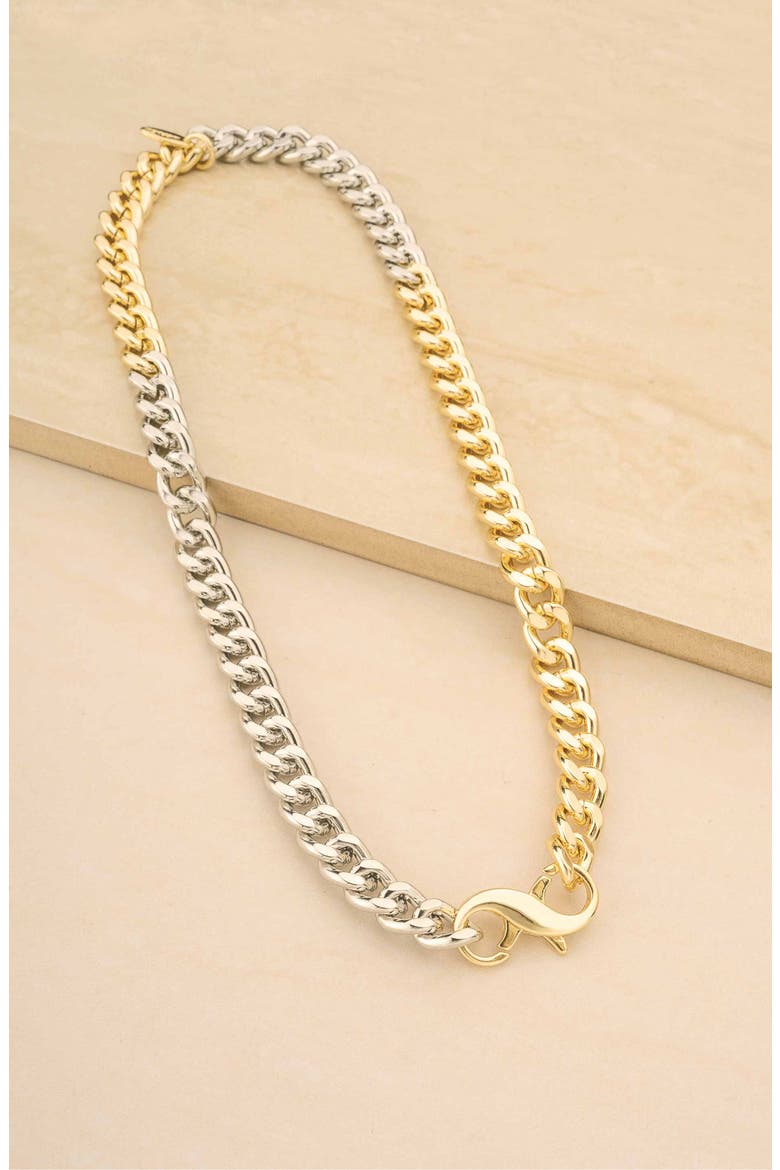 Mixed Finish Chain Necklace, Alternate, color, GOLD