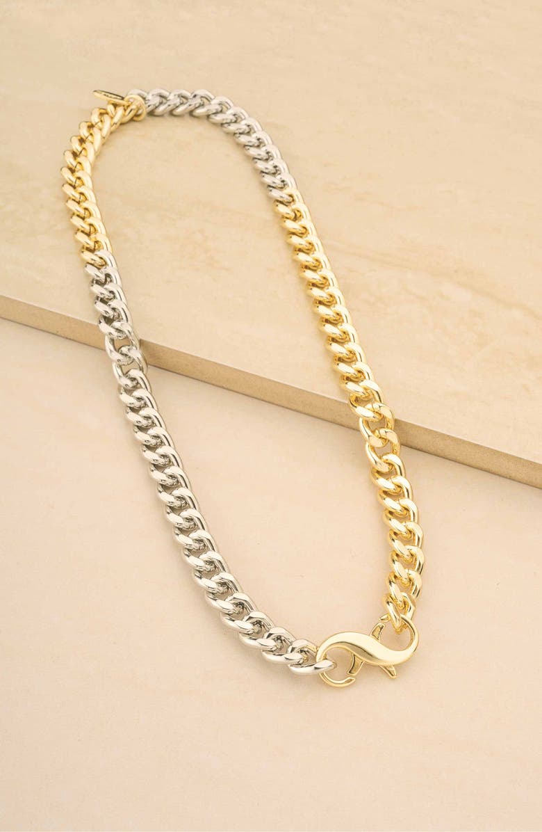 Ettika Mixed Finish Chain Necklace, Alternate, color, Gold