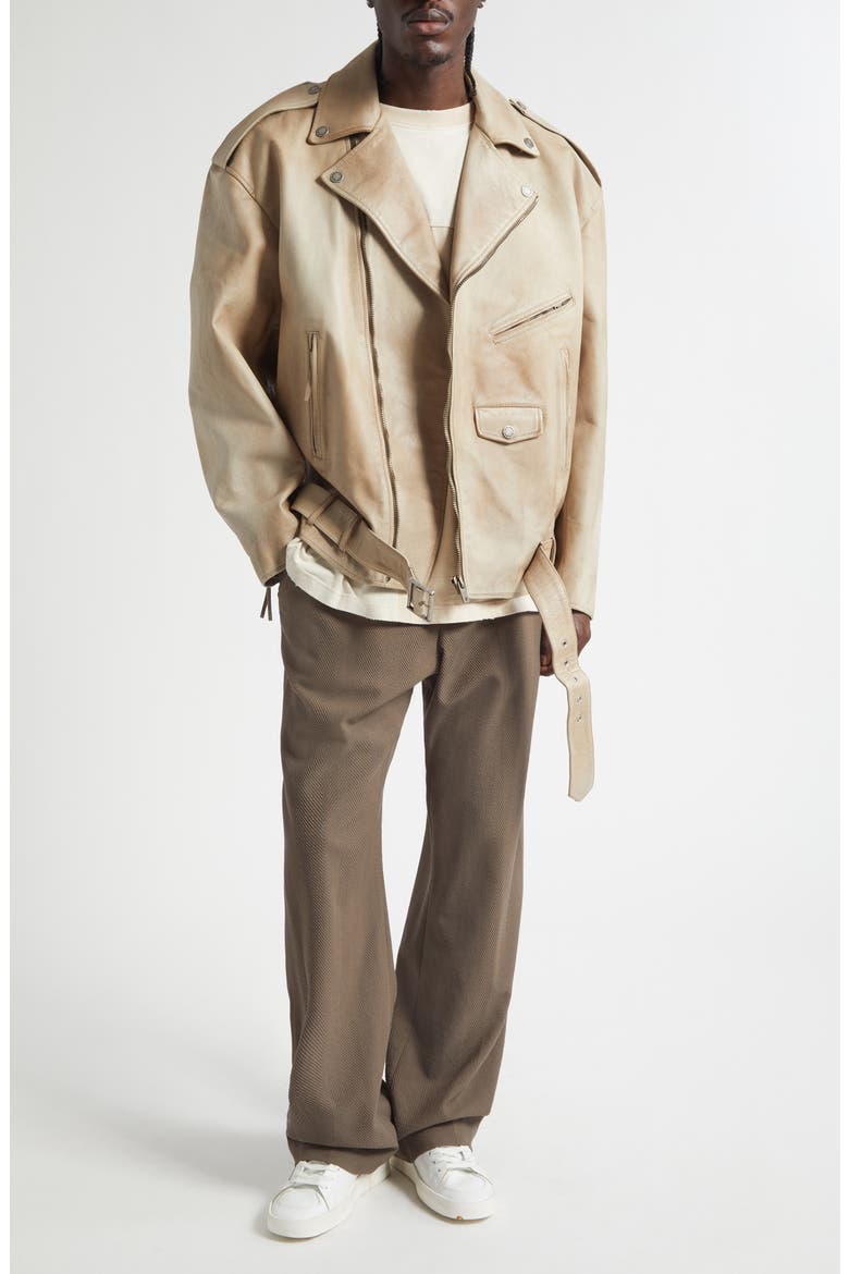 Gender Inclusive Journey Leather Jacket, Alternate, color, MELLOW BUFF