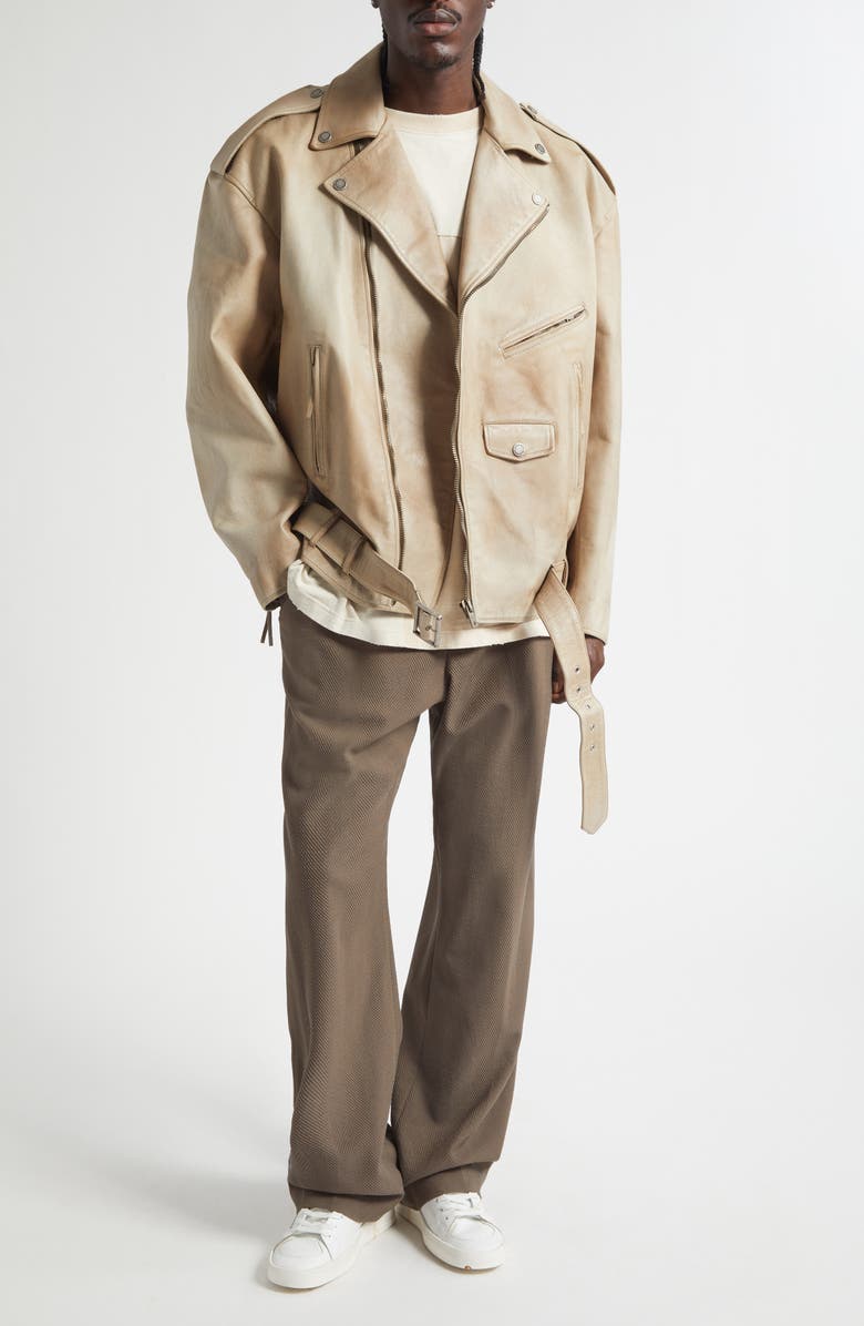 Golden Goose Gender Inclusive Journey Leather Jacket, Alternate, color, Mellow Buff