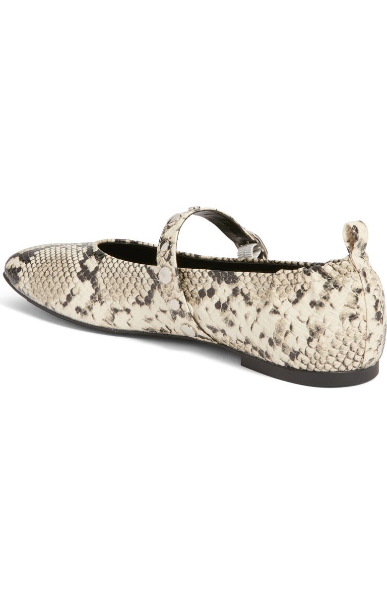 Open Edit Amethyst Mary Jane Ballet Flat, Alternate, color, Black White Snake Emobssed