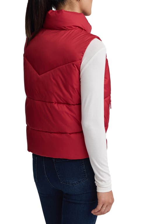 Nvlt Cire Crop Quilted Vest In Red