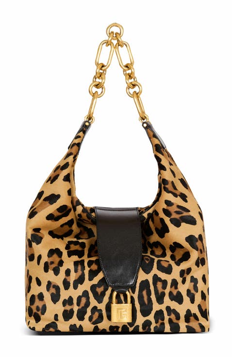 Sync Hobo Leopard Print Leather Bag