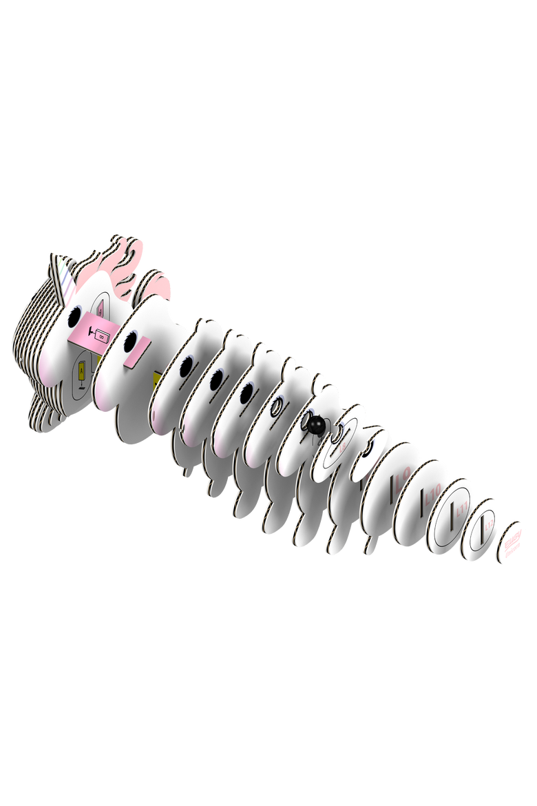 Unicorn 3D Puzzle, Alternate, color, No Color