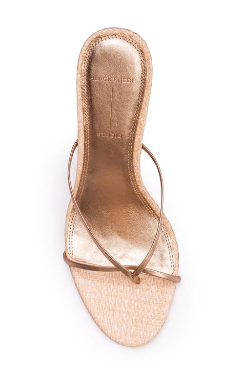 Shop Black Suede Studio Jade Slide Sandal In Raffia/gold