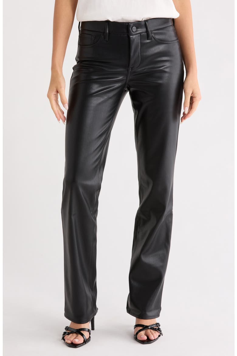Sculpt-Her™ Marilyn Straight Leg Faux Leather Pants, Main, color, BLACK