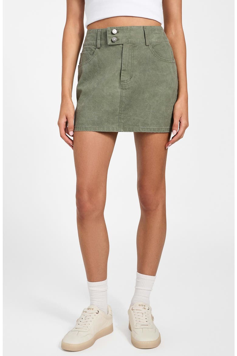Myles Denim Skirt, Main, color, GREEN