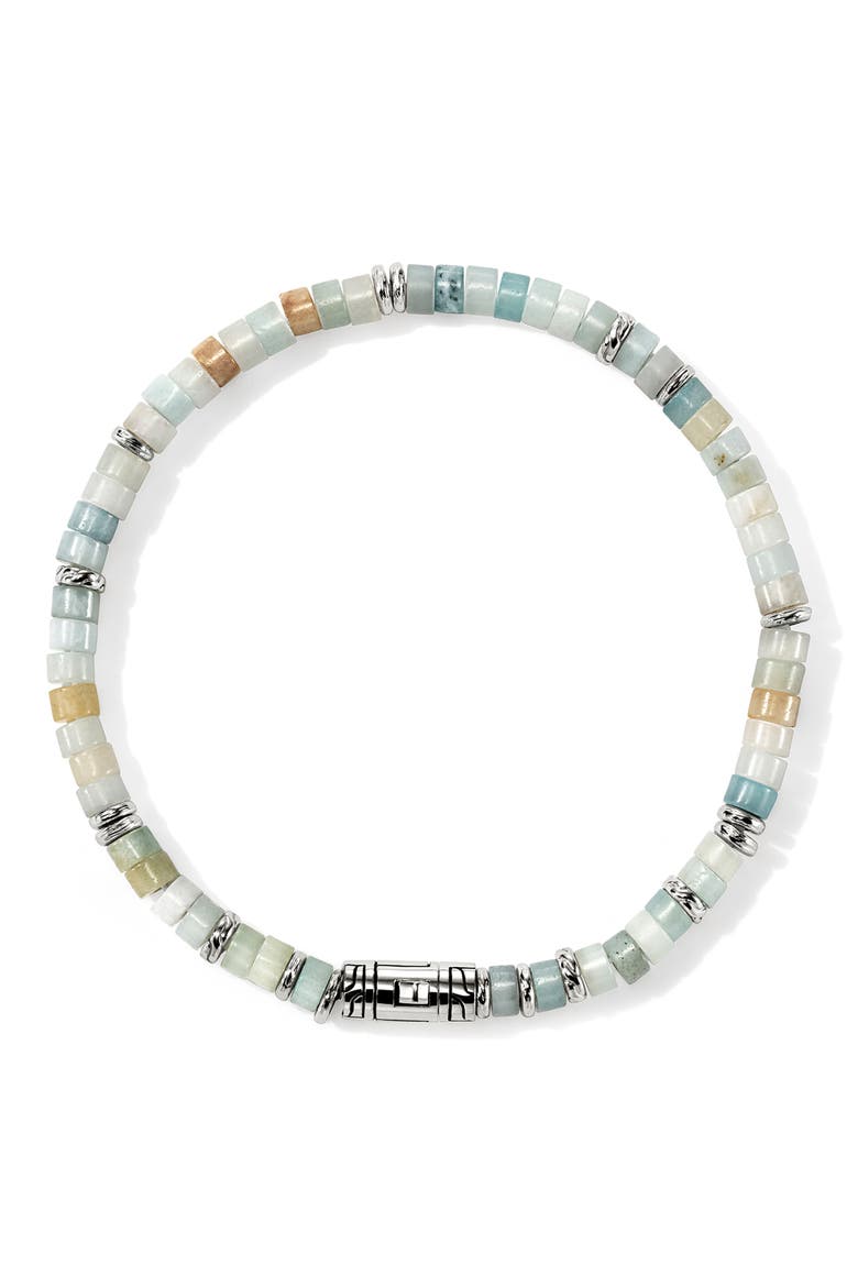Heishi Sterling Silver & Quartzite Bead Bracelet, Alternate, color, SILVER