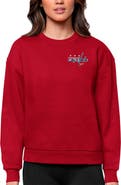 ANTIGUA Women's Antigua Red Washington Capitals Primary Logo Victory Crewneck Pullover Sweatshirt