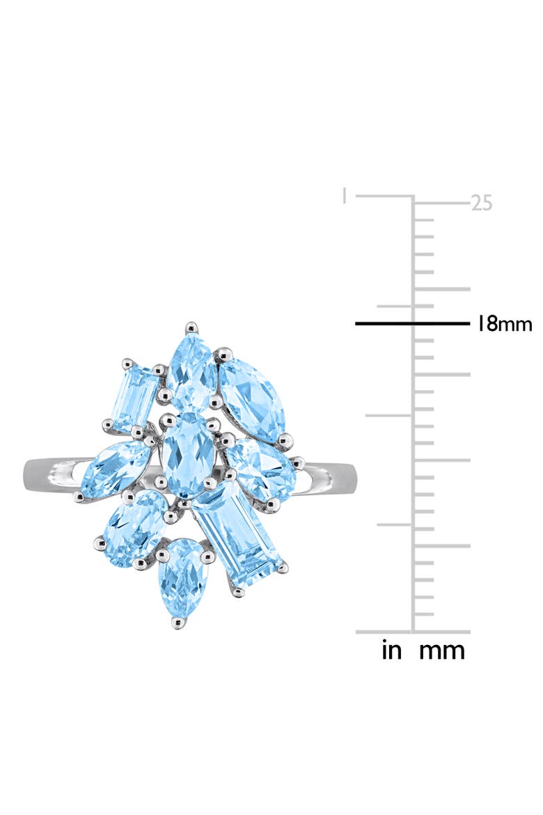 Gemstone Cluster Ring Sterling Silver, Alternate, color, Sky-Blue Topaz