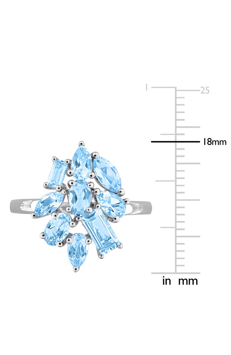 Julianna B. Gemstone Cluster Ring Sterling Silver, Alternate, color, Sky-Blue Topaz