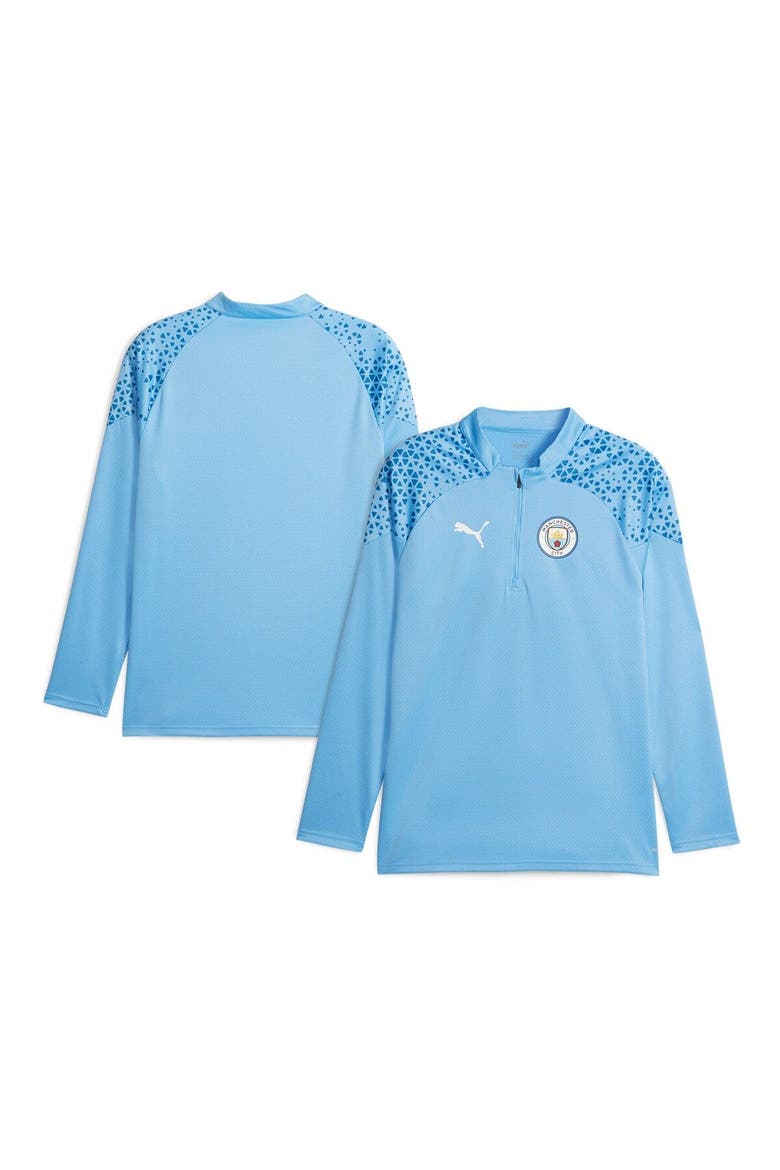 Men's Puma Sky Blue Manchester City 2023/24 Quarter-Zip Training Top, Main, color, Light Blue