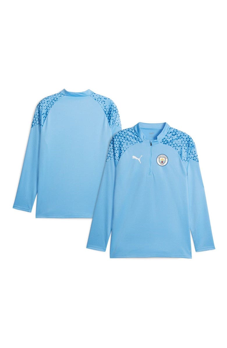 PUMA Men's Puma Sky Blue Manchester City 2023/24 Quarter-Zip Training Top, Main, color, Light Blue