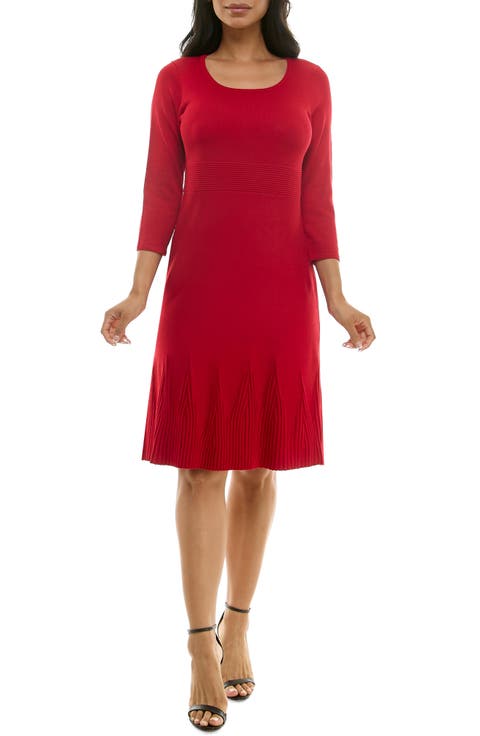 Textured Fit & Flare Dress