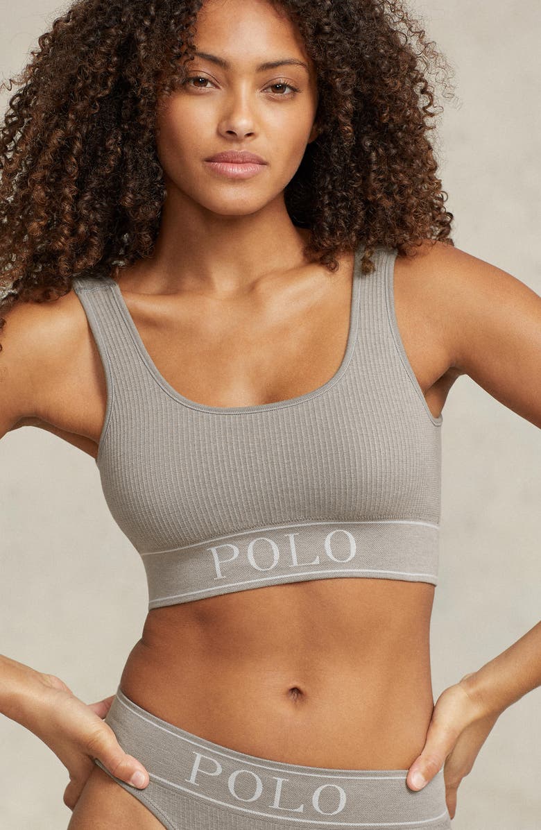 Polo Ralph Lauren Ribbed Square Neck Bralette, Alternate, color, 