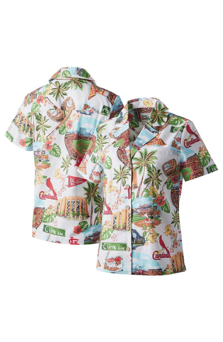Reyn Spooner Women's Reyn Spooner White St. Louis Cardinals Scenic Camp Button-Up Shirt, Main, color, White
