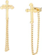 AllSaints Cross Front/Back Earrings