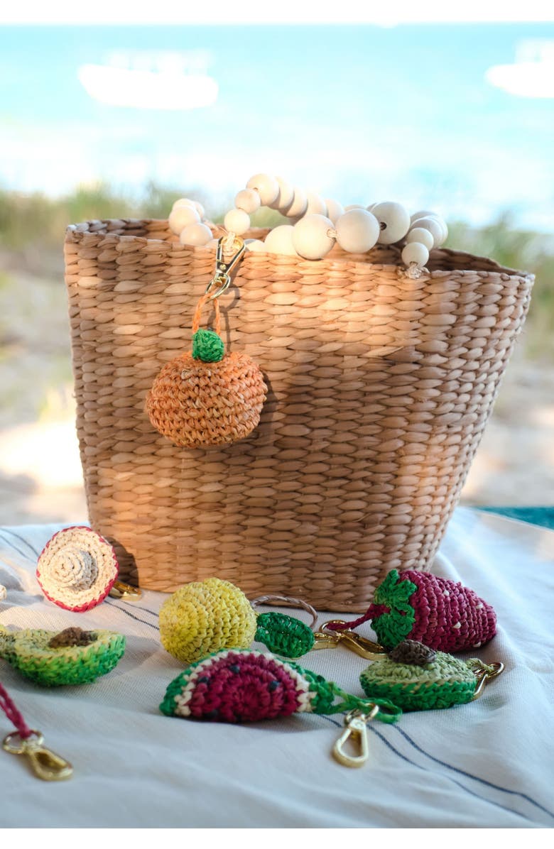 LIKHA Orange Raffia Bag Charm, Alternate, color, Orange