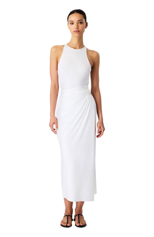 Another Tomorrow Sarong Tie Dress In White