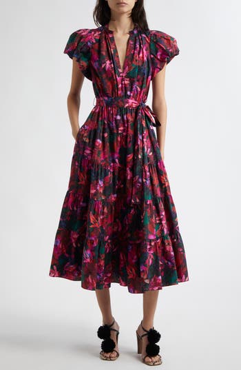 Ulla Johnson Ottilie Puff Sleeve Cotton Maxi Dress In Multi