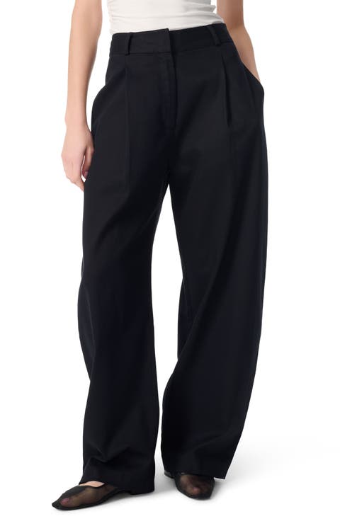 Wrenna High Waist Pleated Front Wide Leg Pants