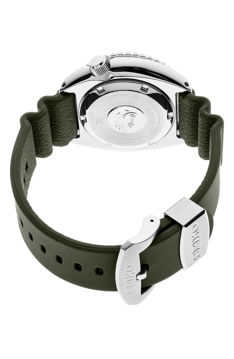 SEIKO WATCHES Prospex Diver Automatic Silicone Strap Watch, 45mm, Alternate, color, Green