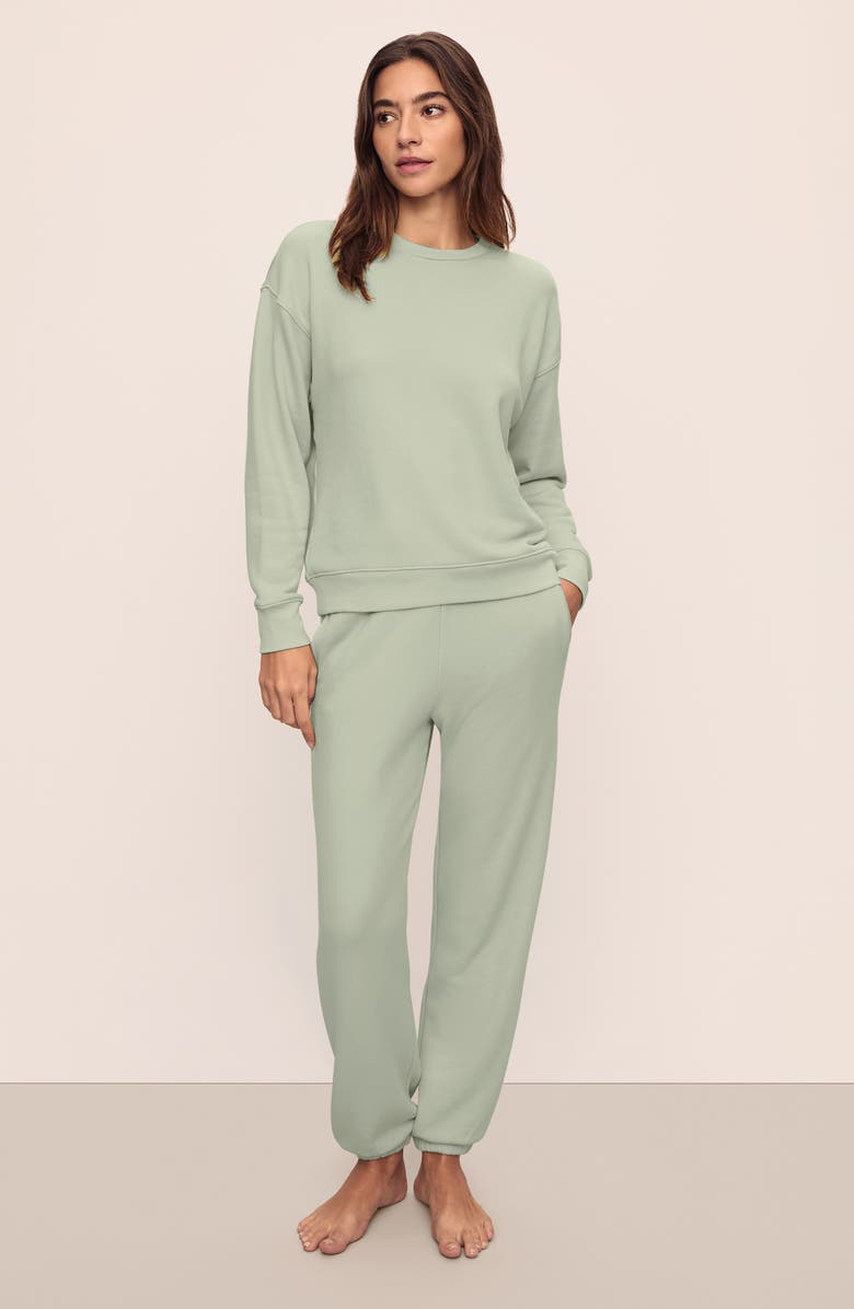 Eberjey French Terry Sweatshirt, Alternate, color, Matcha
