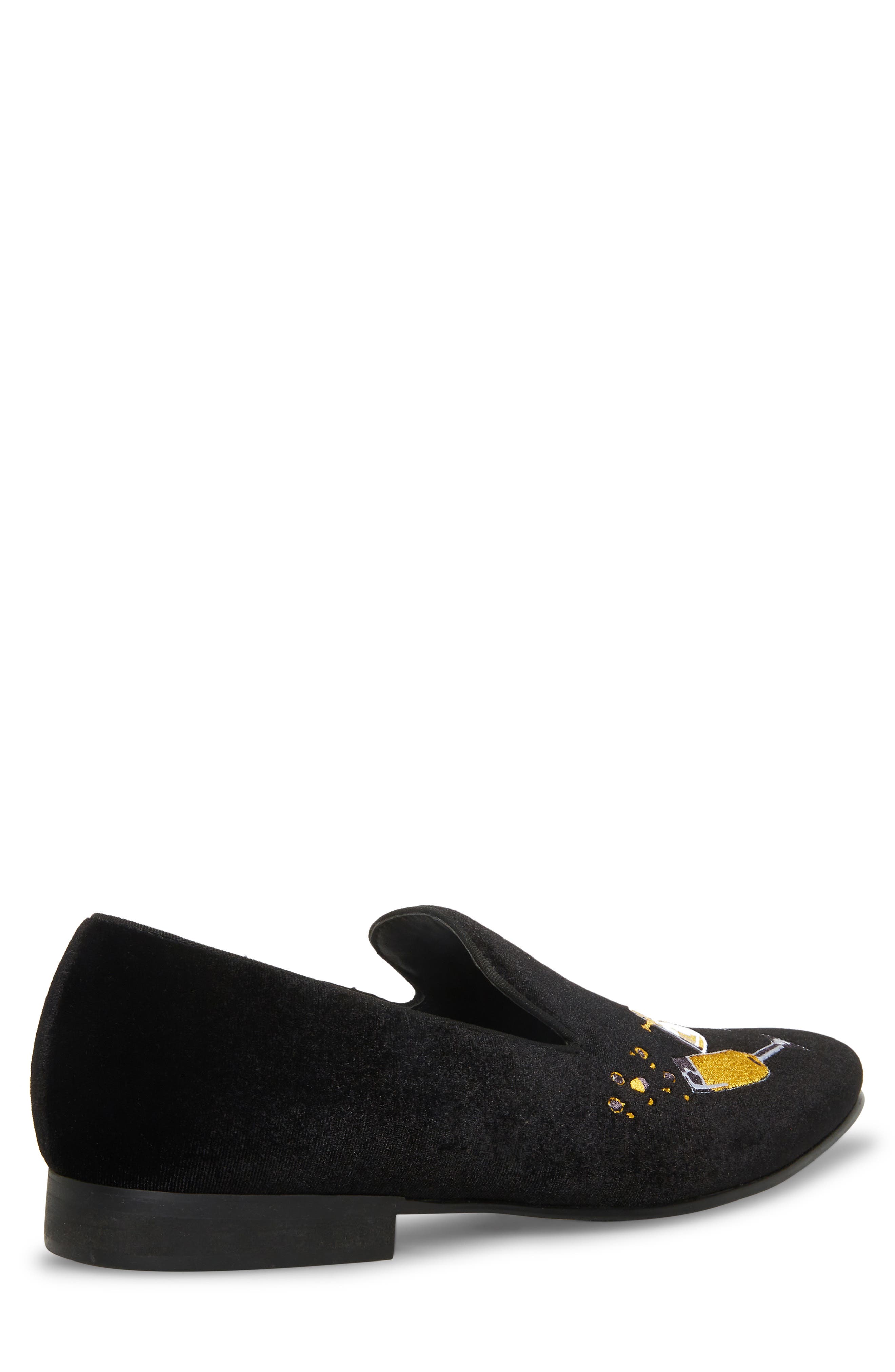 Steve Madden Lyndin Embroidered Smoking Slipper, Alternate, color, 