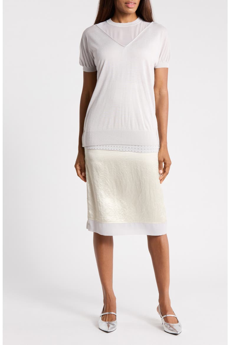 Mixed Media Studded Knit Dress, Main, color, CLOUD