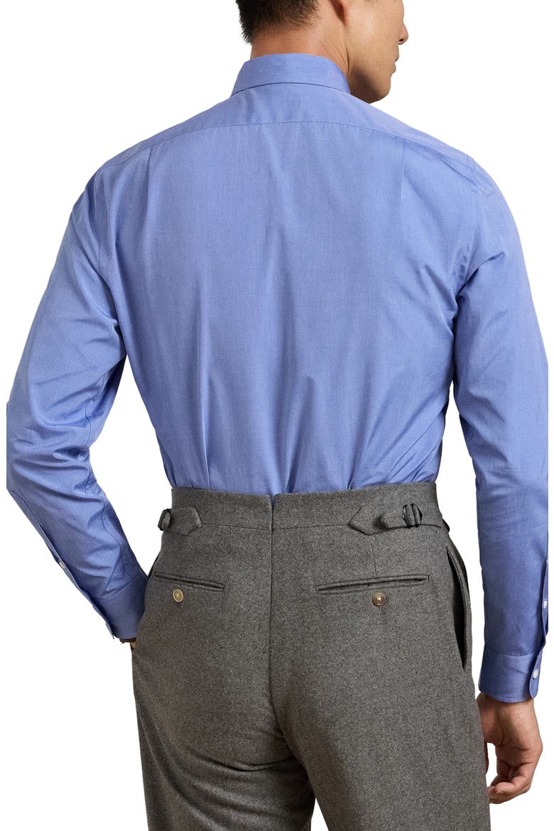 End on End Cotton Button-Up Shirt, Alternate, color, MED BLUE