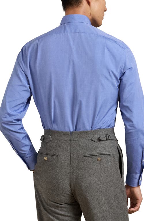 Ralph Lauren Purple Label End On End Cotton Button-up Shirt In Blue