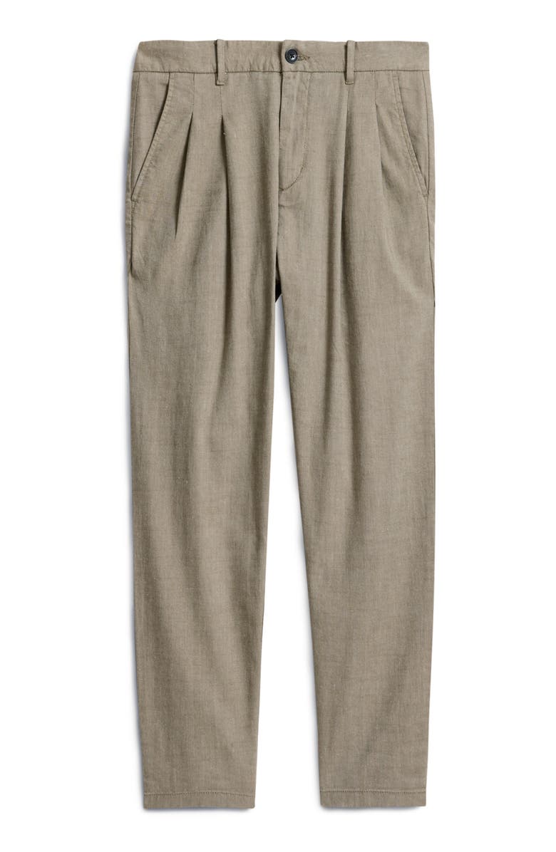 John Varvatos Kian Pleated Carrot Fit Pants, Alternate, color, Smoked Pearl Grey
