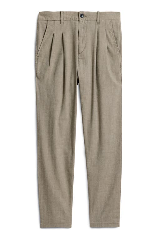 John Varvatos Kian Pleated Carrot Fit Pants In Smoked Pearl Grey