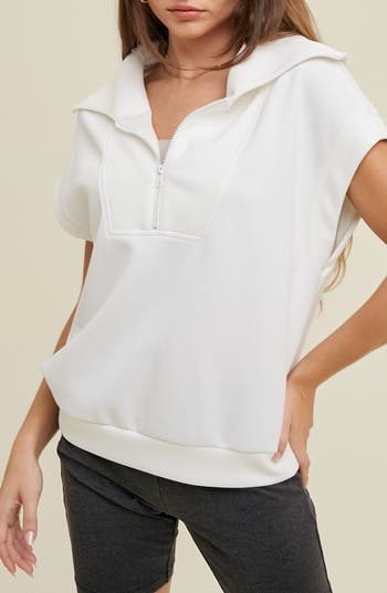 Shop Wishlist Scuba Half Zip Muscle Top In White