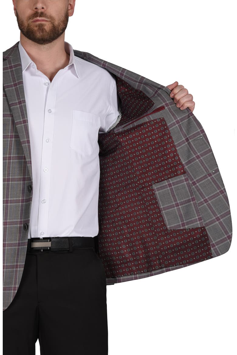 Plaid Wool Blend Blazer, Alternate, color, GREY