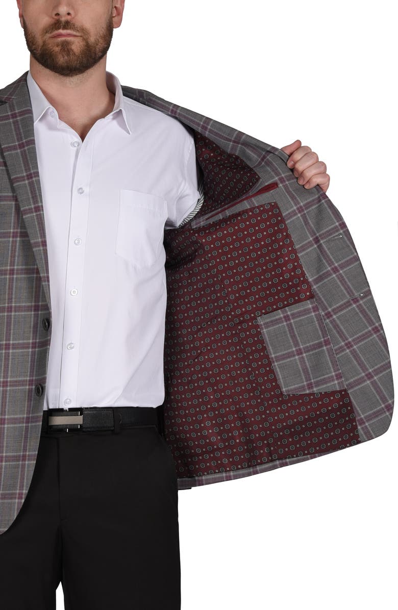 CRICKETEER Plaid Wool Blend Blazer, Alternate, color, Grey