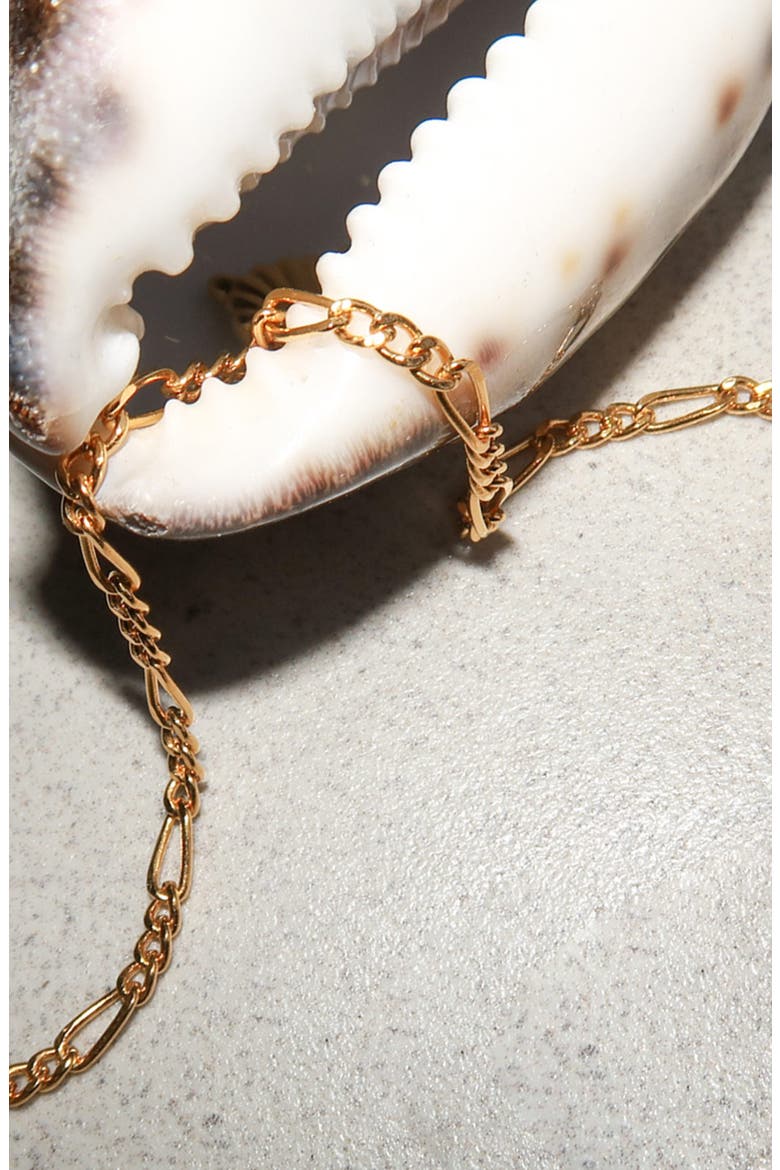 Slim Figaro Bracelet in Gold, Alternate, color, Gold