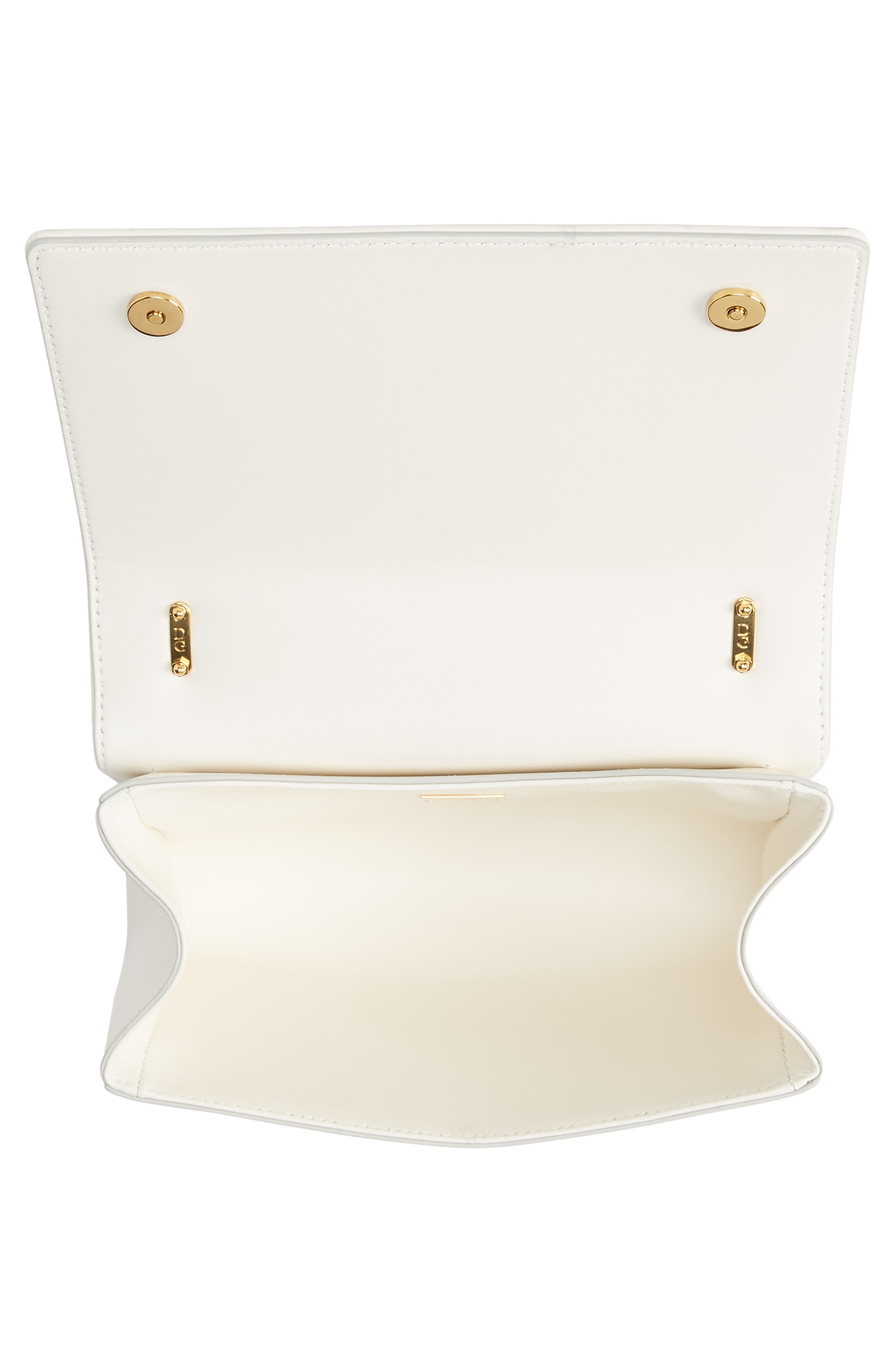 Dolce&Gabbana Logo Leather Crossbody Bag, Alternate, color, White