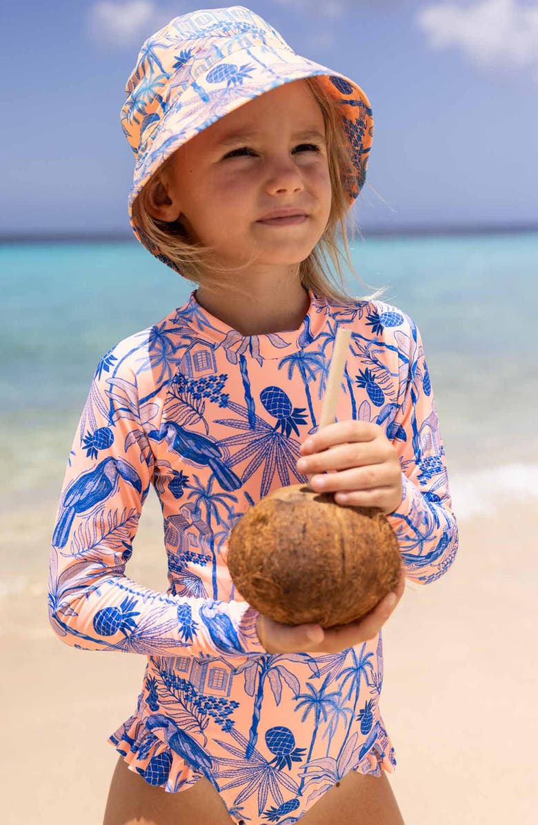 Snapper Rock Kids' Tropicana Vacay Long Sleeve One-Piece Rasguard Swimsuit, Alternate, color, 