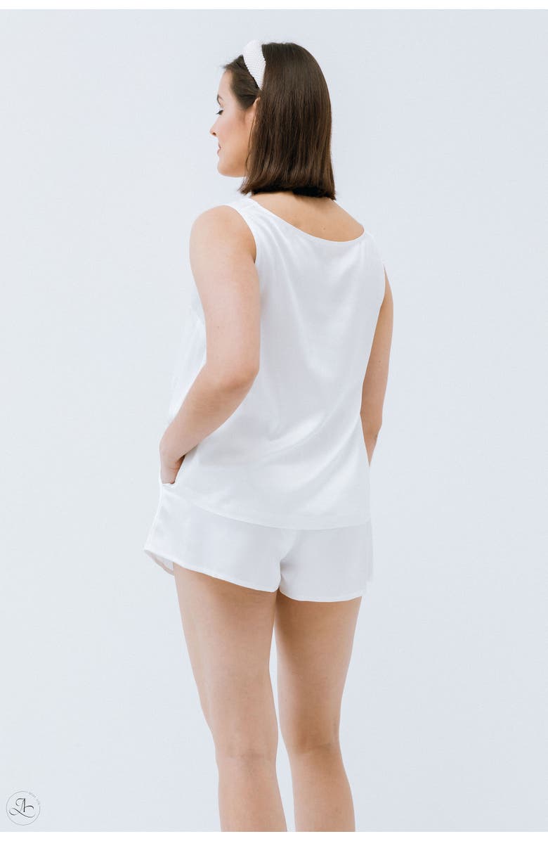 Alas Persephone Silk Shorts, Alternate, color, Milk White